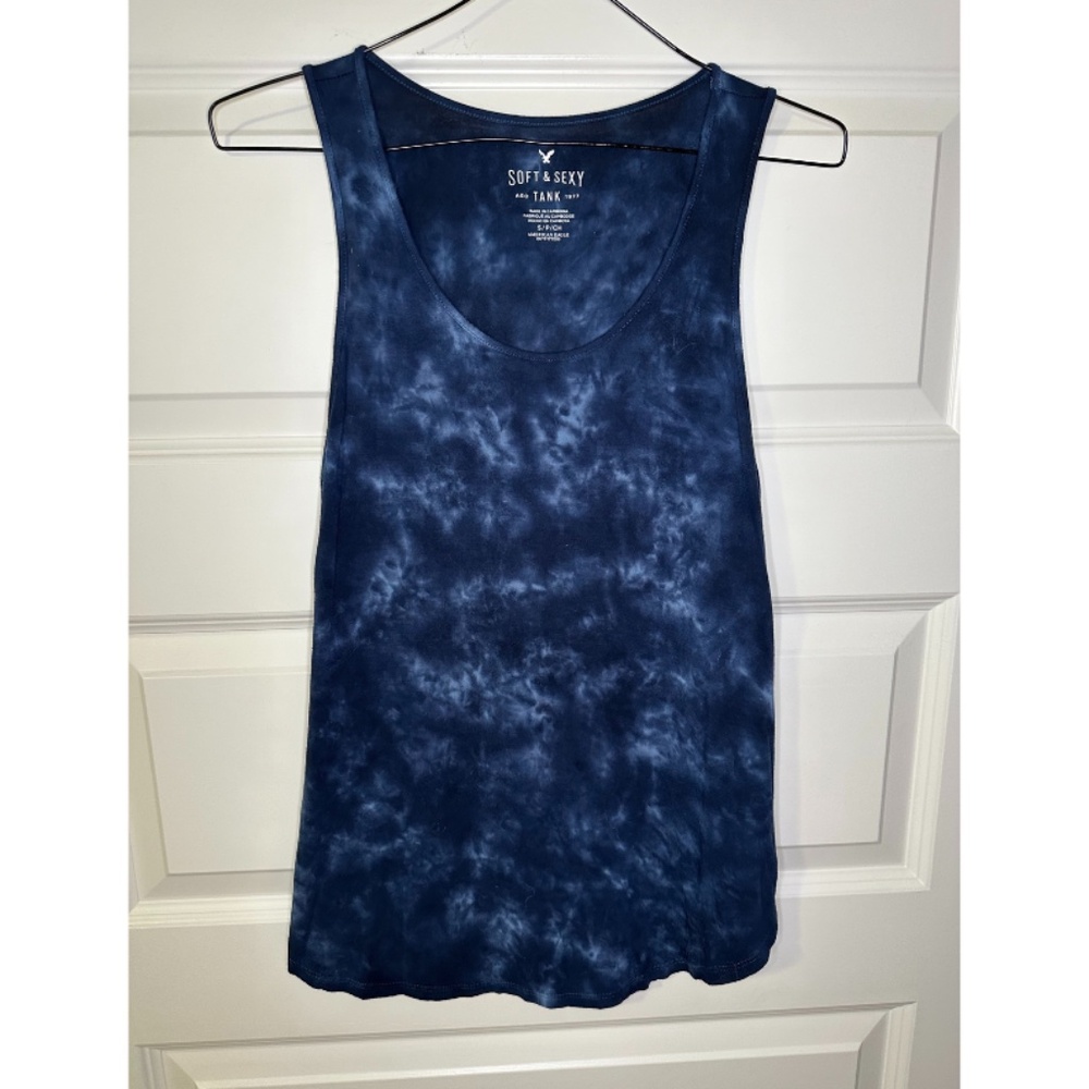 American Eagle Blue Tie Dye Tank Top